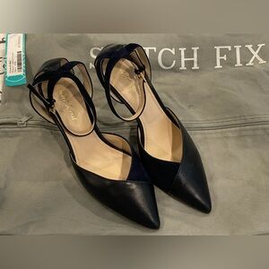 Violet & Red “Pepper” Navy Suede & Leather 3” Heel Size 6 1/2 New Other See Pics